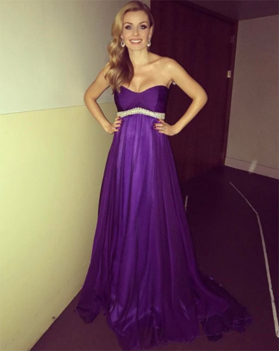 katherine jenkins in purple dress on instagram