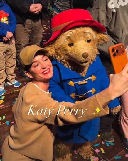 Katy Perry taking a selfie with Paddington
