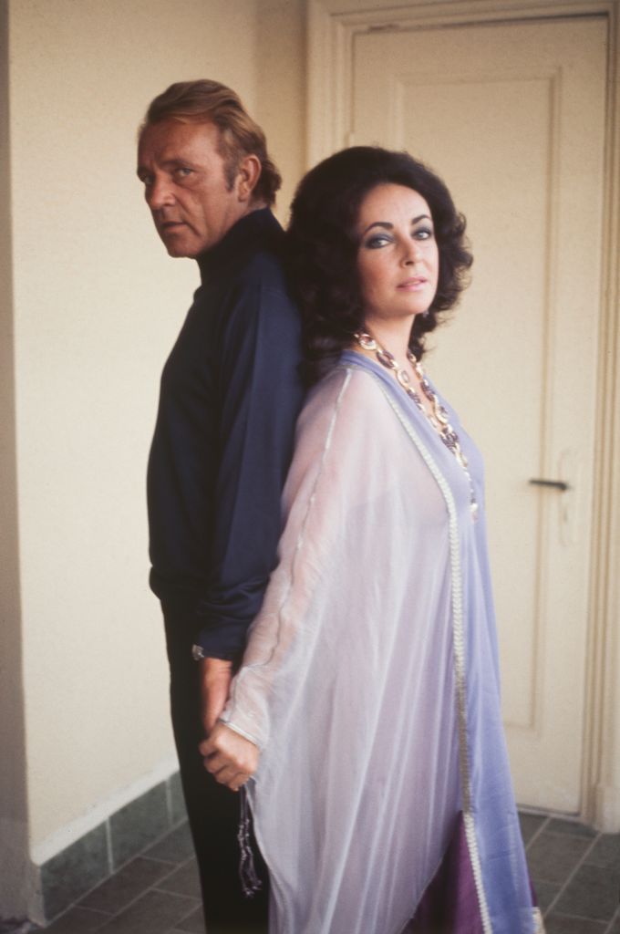 American Actors Liz Taylor and Richard Burton (Photo by Bob Penn/Sygma/Sygma via Getty Images)