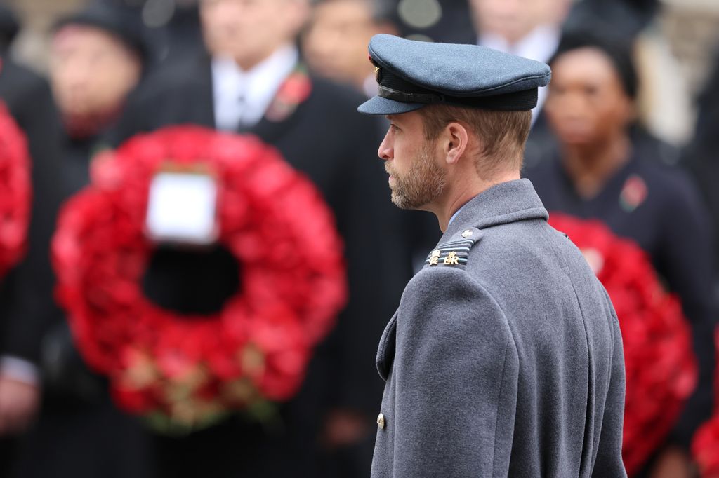 Prince William looks emotional during the service 