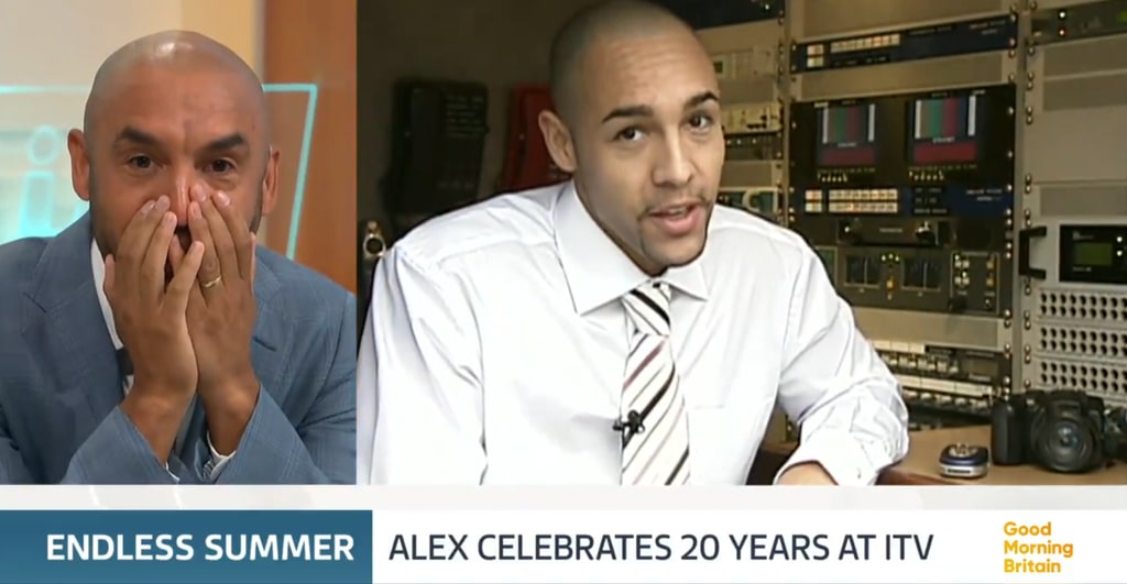 Alex Beresford shocked at throwback clips on GMB