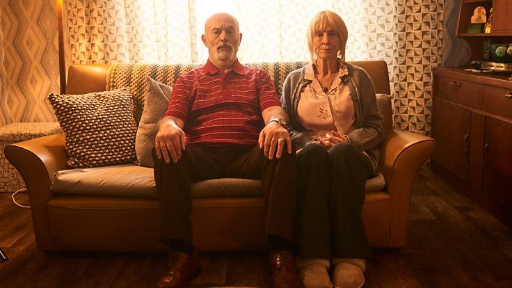 Keith Allen as Dai Williams and Sharon Morgan as Pat Williams in Steeltown Murders