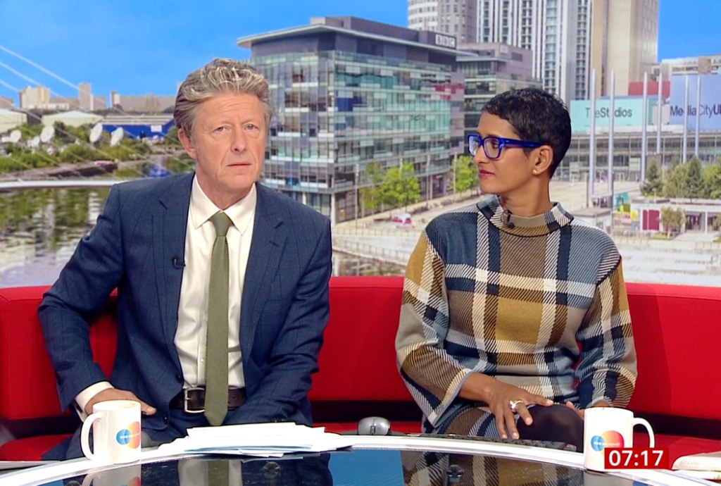 Naga Munchetty looked bemused by the odd moment