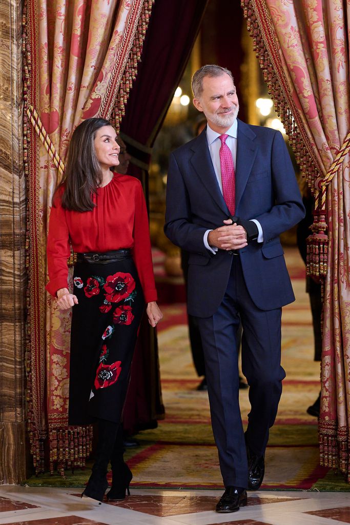 King Felipe VI of Spain and Queen Letizia of Spain met the Princesa De Girona Foundation