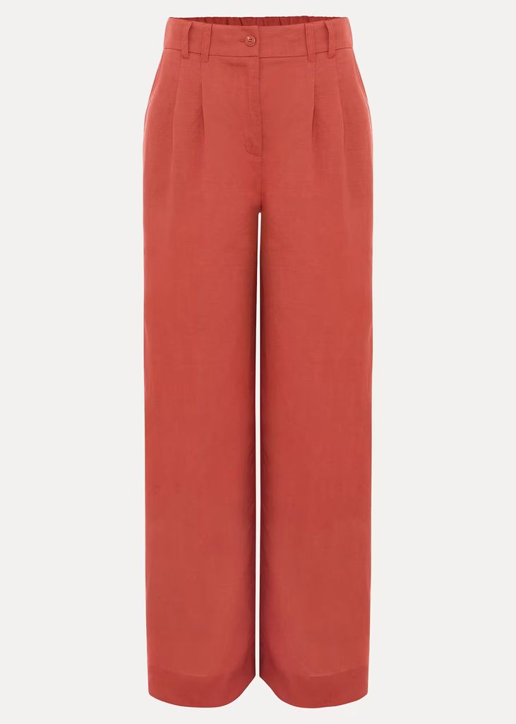 orange linen trousers