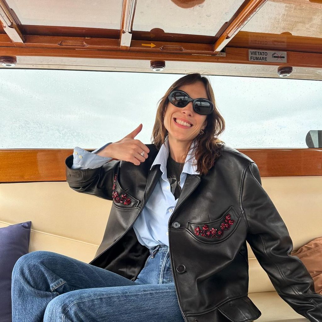 Alexa Chung on a boat 