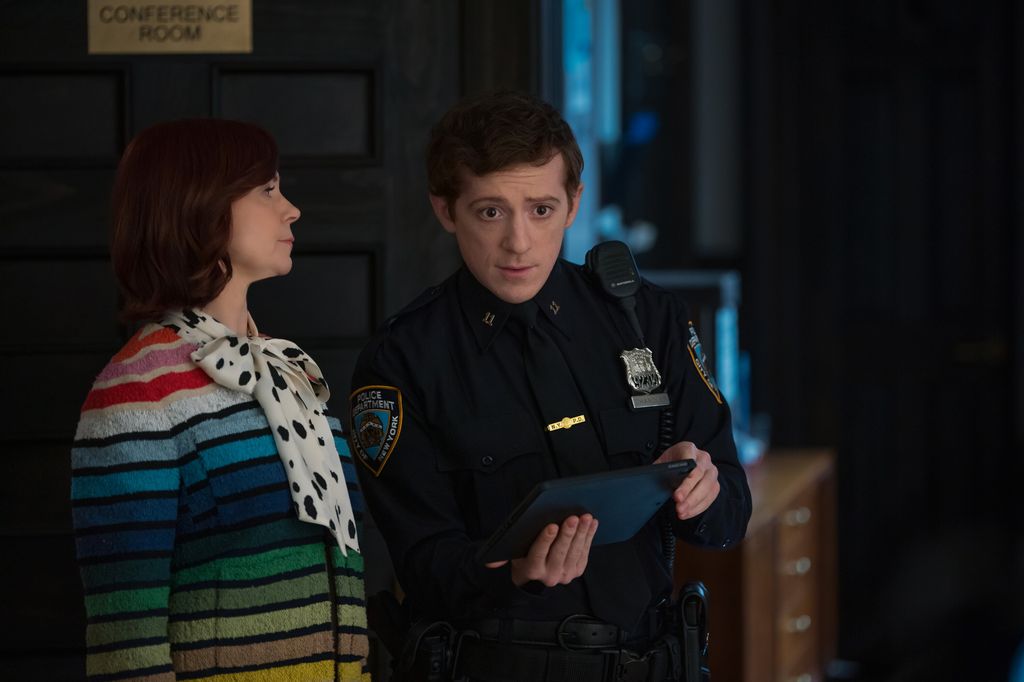 Carrie Preston as Elsbeth Tascioni and Ethan Slater as Officer Reese Chandler in Elsbeth