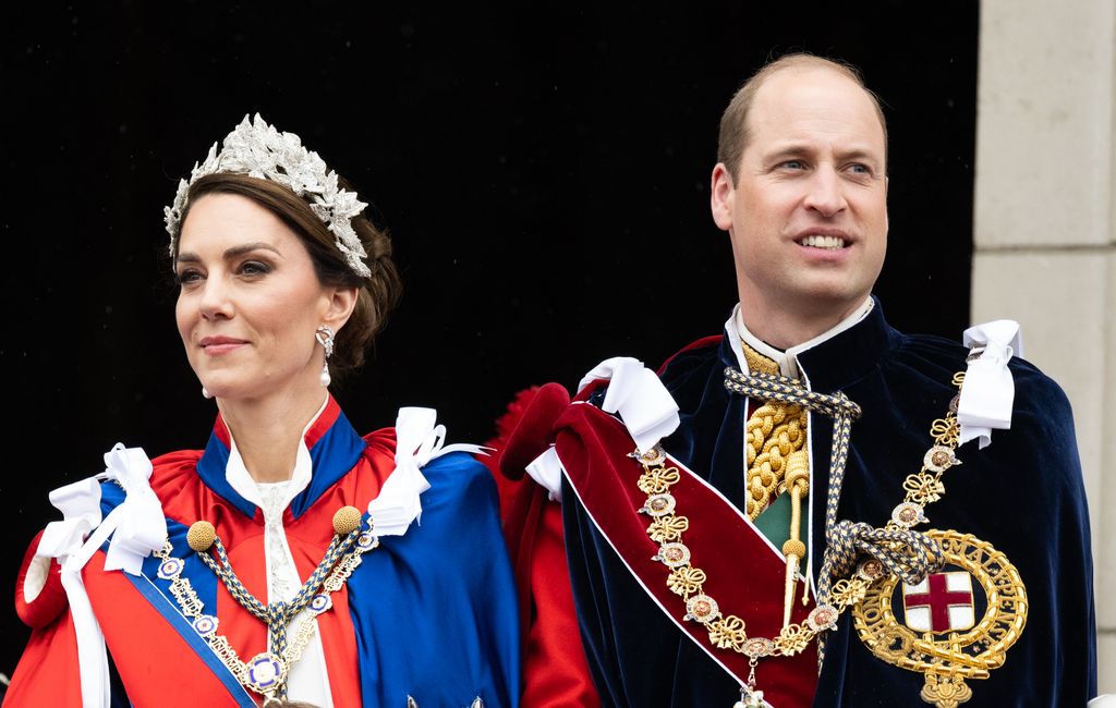 Kate Middleton and Prince William on the Buckingham Palace balcony
