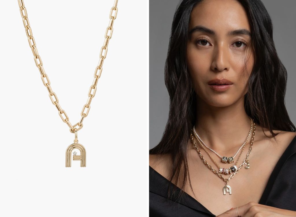 Adina Reyter Initial Diamond Pendant Necklace as seen on Nobody Wants This