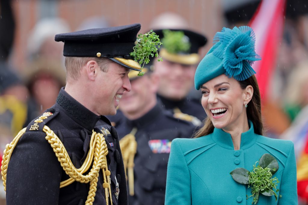 The Prince and Princess smiling at St Patrick's Day parade 2023