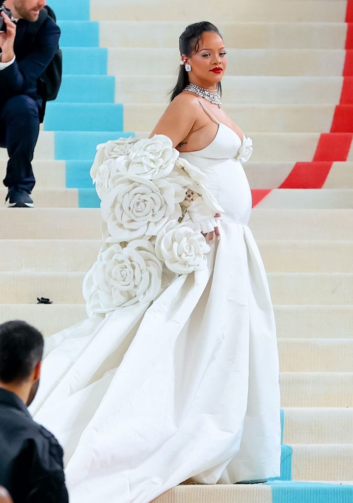 Rihanna is seen attending The 2023 Met Gala Celebrating 'Karl Lagerfeld: A Line Of Beauty' at The Metropolitan Museum of Art on May 01, 2023 in New York City