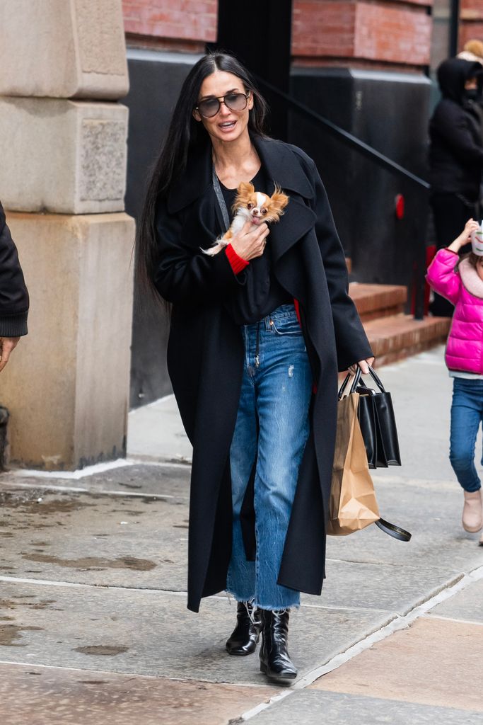 demi moore with dog pilaf