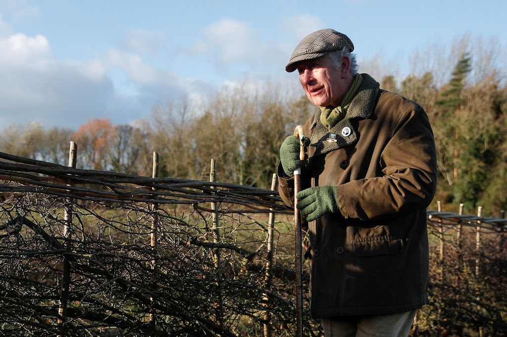 King Charles attends a hedge-laying event at Highgrove Estate