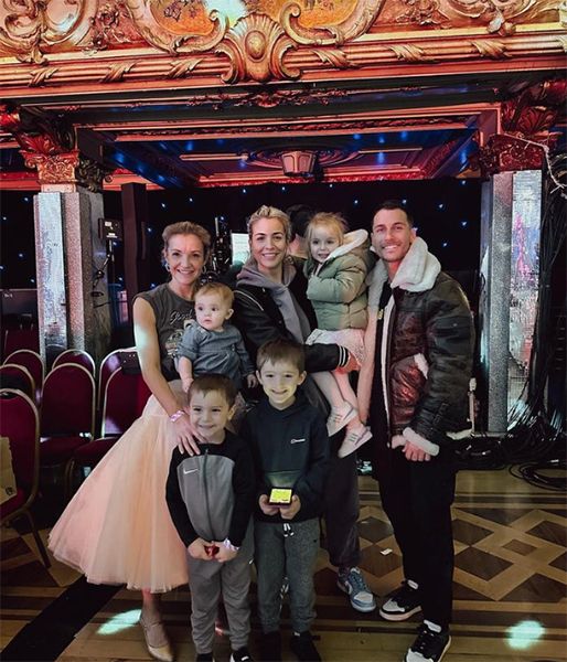 Gemma Atkinson and Gorka Marquez with Helen Skelton and their children