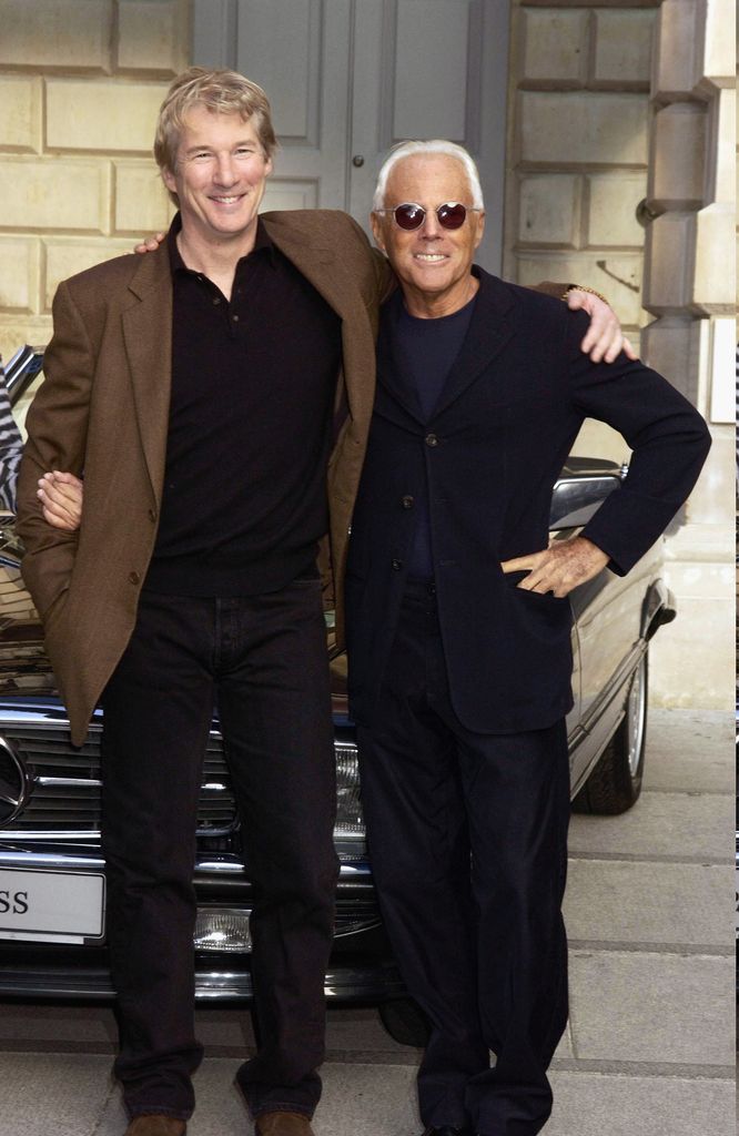 Richard Gere and Italian designer Giorgio Armani in 2003