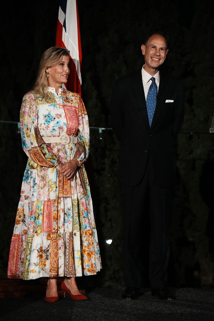 The Duchess of Edinburgh in a patchwork dress with edward