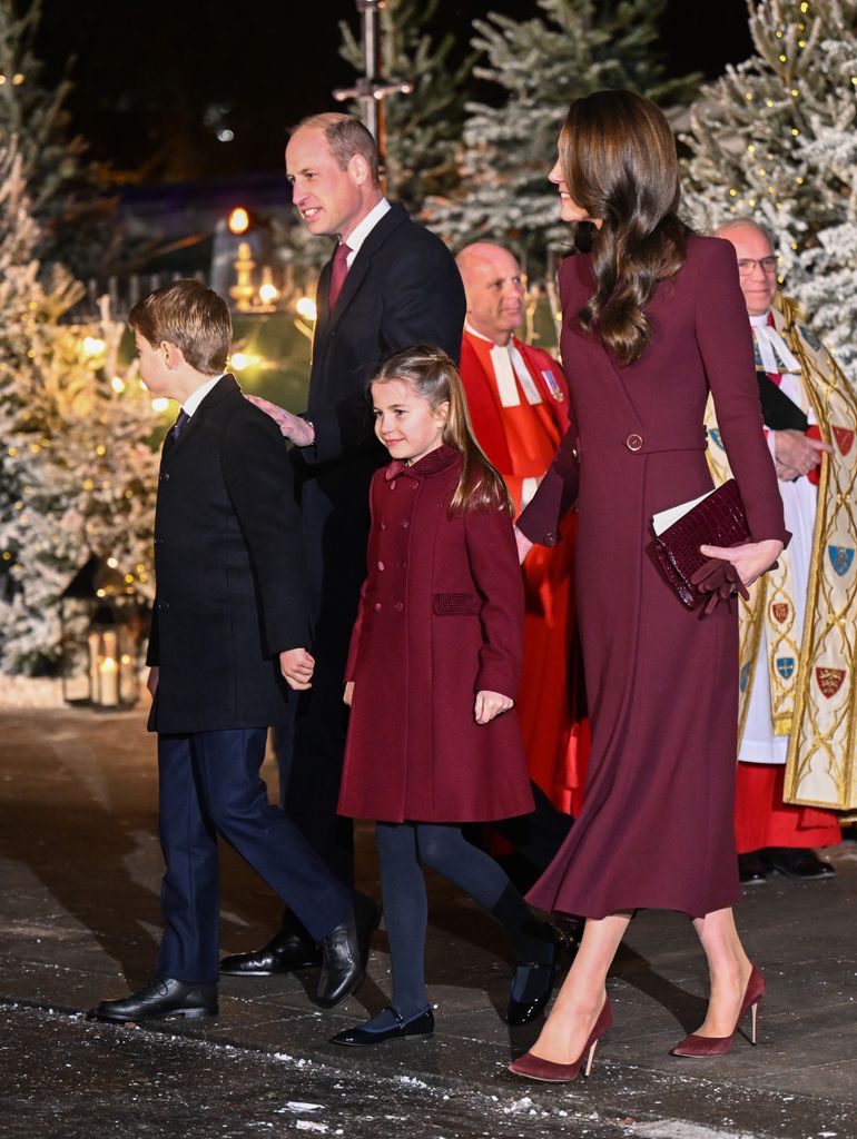 Charlotte and her mother, the Princess of Wales matched in burgundy coats, a moment that made Sophie vey proud