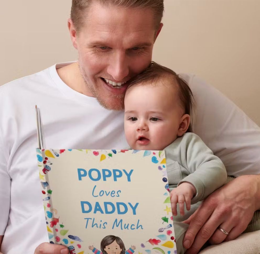 Baby and dad personalised book