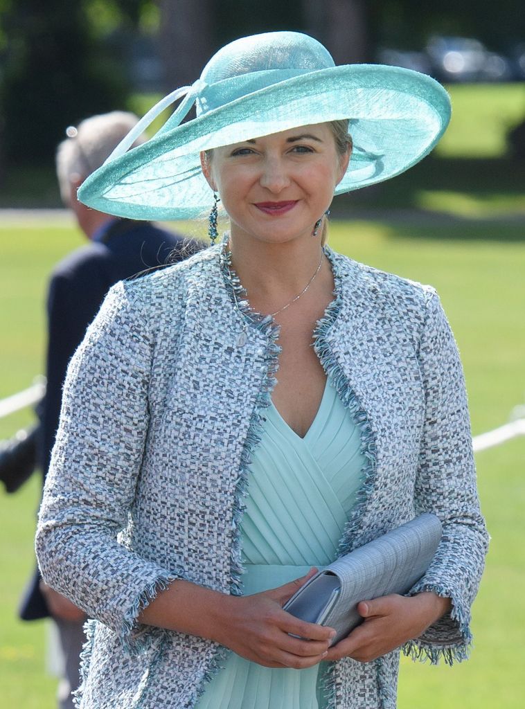 Hereditary Grand Duchess Stephanie in a blue outfit