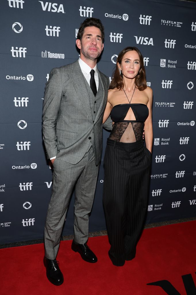 John Krasinski and Emily Blunt attend the premiere of "The Smashing Machine" during the 2025 Toronto International Film Festival at Princess of Wales Theatre on September 08, 2025 in Toronto, Ontario. (Photo by Emma McIntyre/Getty Images)