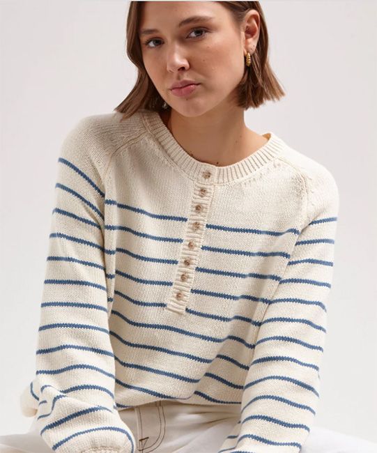wat the brand striped henley top