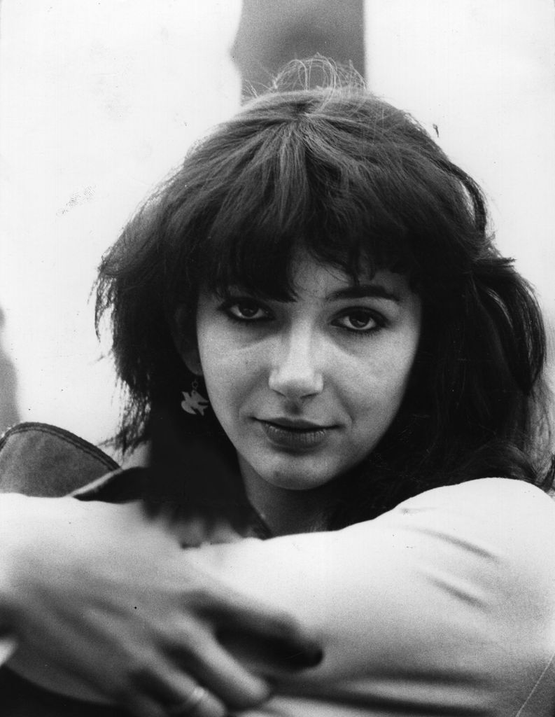 Black-and-white photo of Kate Bush