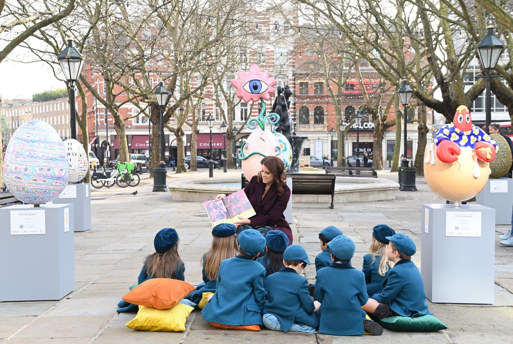 Princess Eugenie reads to schoolchildren in 