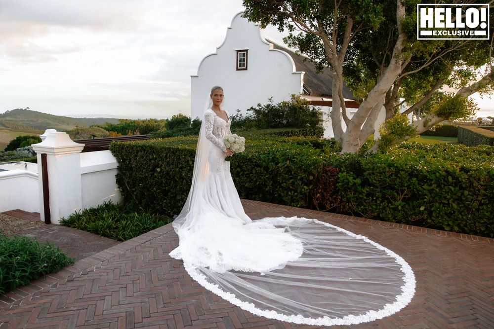 Lady Amelia Spencer glows in two bridal gowns for sunset wedding