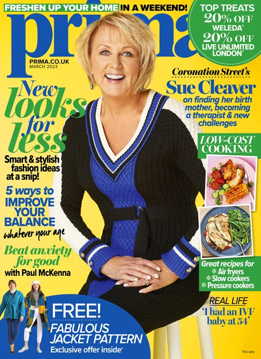 Sue Cleaver on the cover of Prima