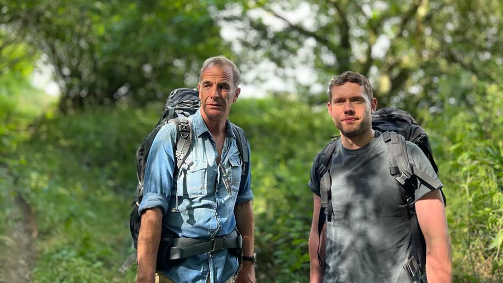 Tom Brittney filming for Robson Green's Weekend Escapes in 2022
