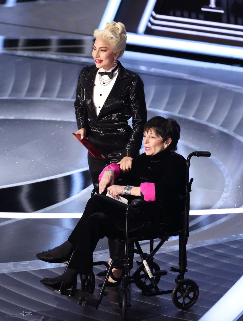 Lady Gaga and Liza Minnelli speak onstage at the 94th Academy Awards held at Dolby Theatre at the Hollywood & Highland Center on March 27th, 2022 in Los Angeles, California