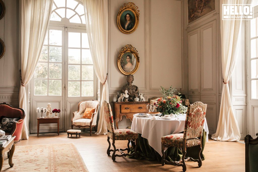 Catherine Roger's drawing room at Chateau Marcellus near Bordeaux