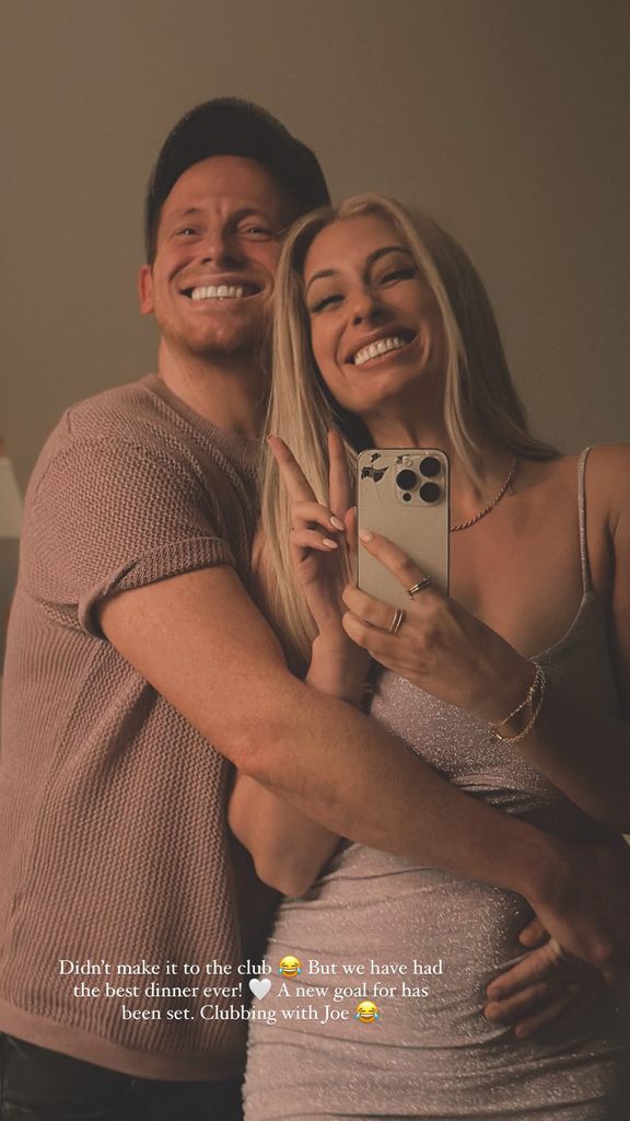 Stacey Solomon and Joe Swash grinning birthday selfie