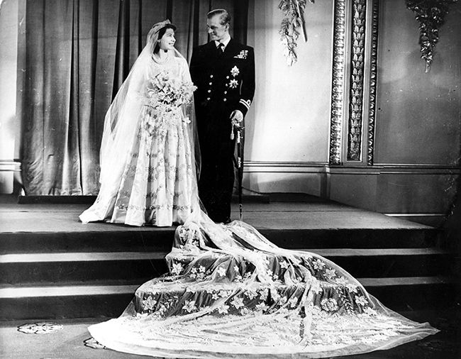 the queens wedding dress floral