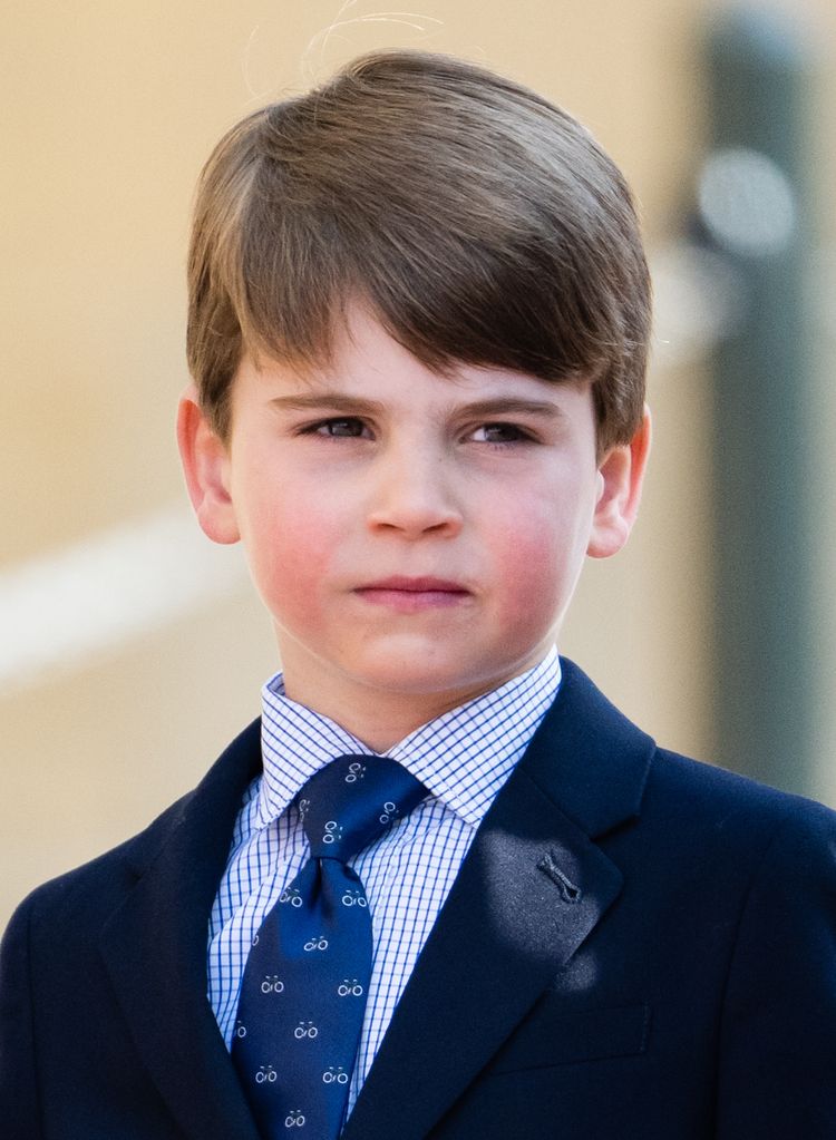 Prince Louis arrives for the Easter Sunday church service