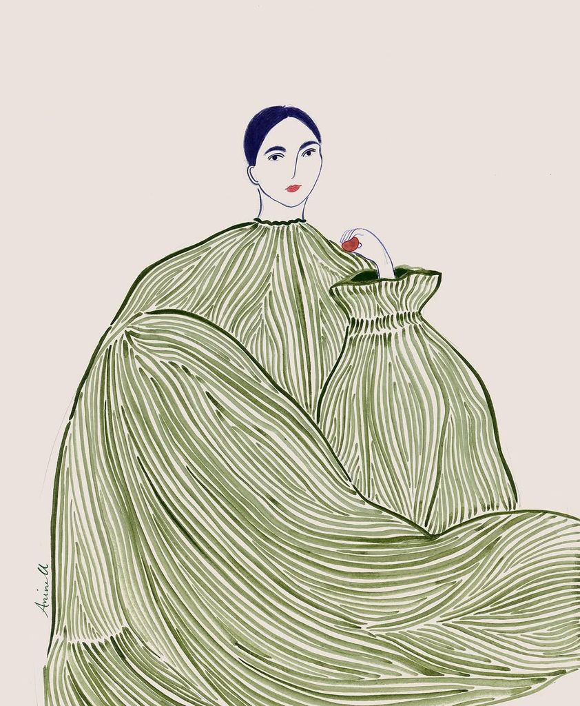 Anine Cecile Iversen painting of a woman in green shirt