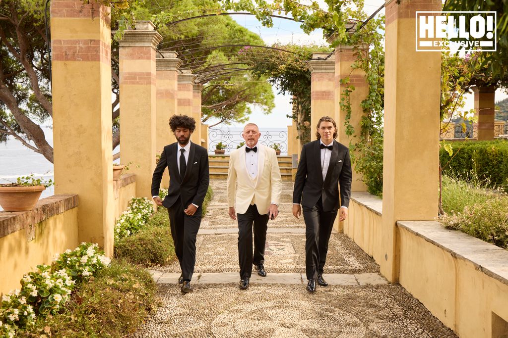 Boris Becker with his two sons on his wedding day