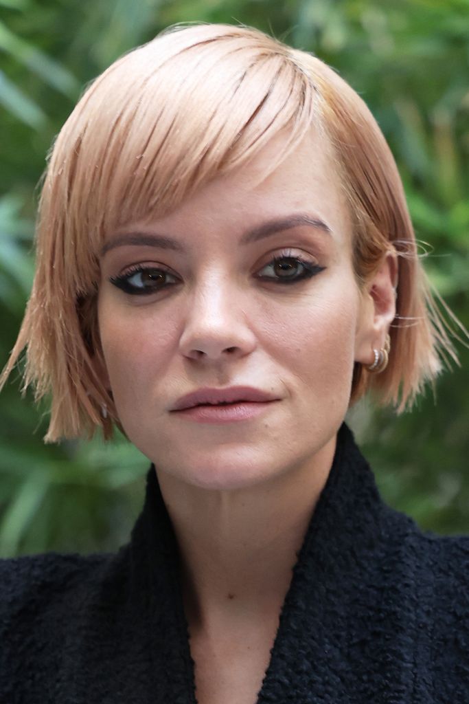 Lily Allen smouldering in a close-up photo 