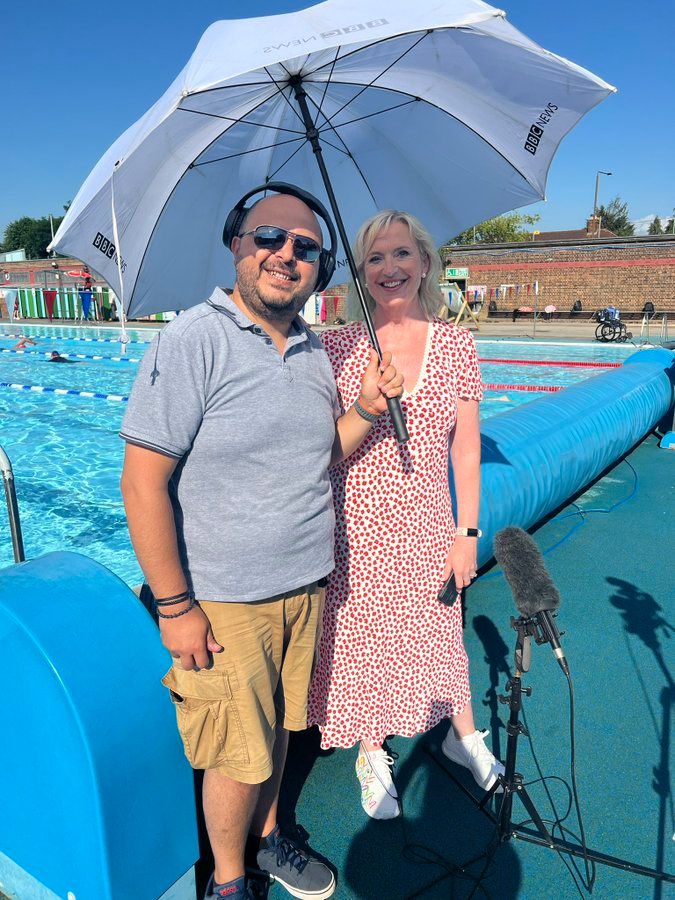 Carol Kirkwood at Charlton Lido in Greenwich 