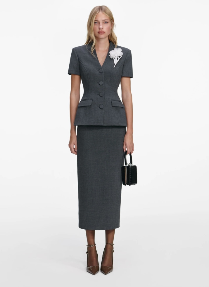 grey self portrait dress