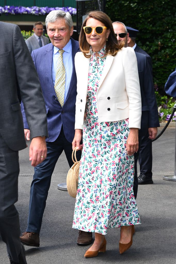Michael Middleton and Carole Middleton attends day four of the Wimbledon Tennis Championships at the All England Lawn Tennis and Croquet Club