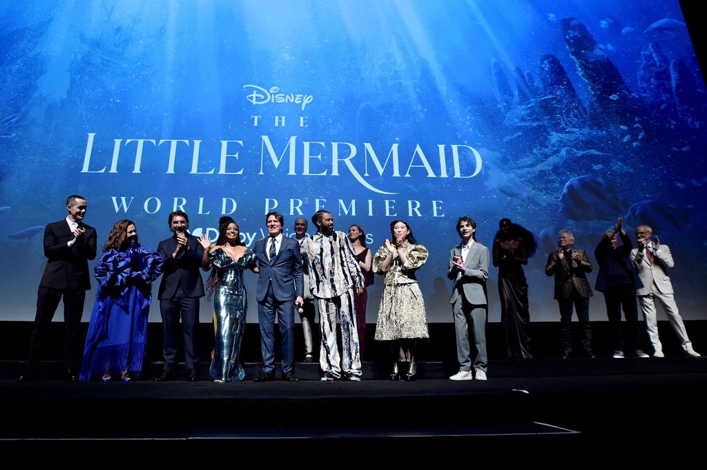 The cast of The Little Mermaid inside Dolby Theatre