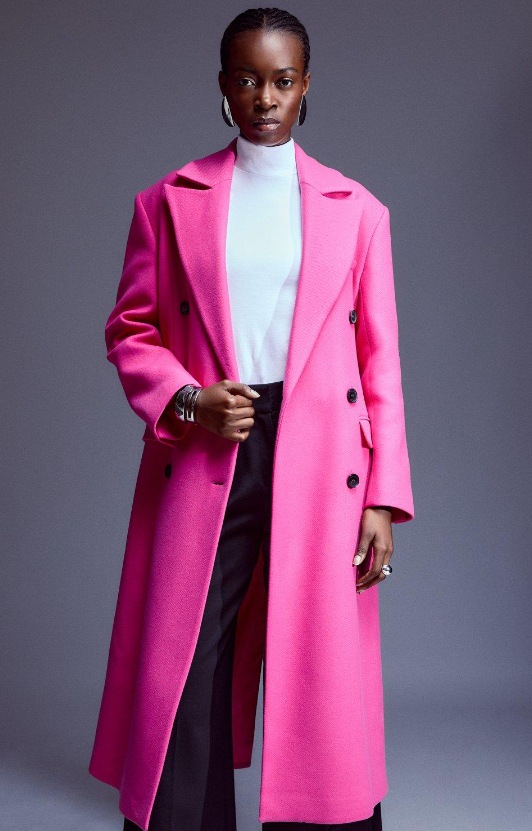 karen millen pink coat 