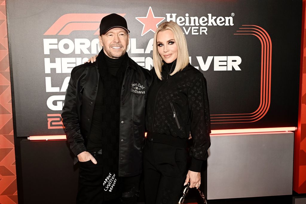 Donnie Wahlberg and Jenny McCarthy attend the F1 Grand Prix of Las Vegas on November 23, 2024 in Las Vegas, Nevada