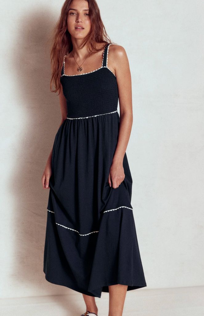 Robe maxi de la garniture en smockée Boden