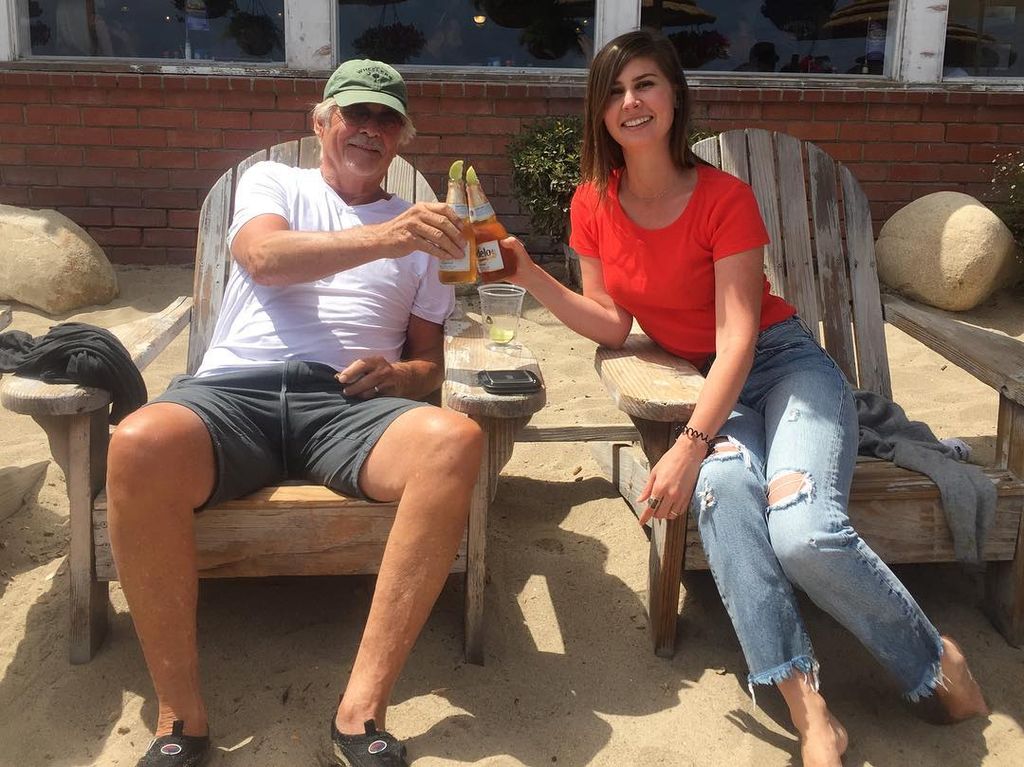 James Brolin shares a beer with his daughter Molly Brolin, posted on Instagram