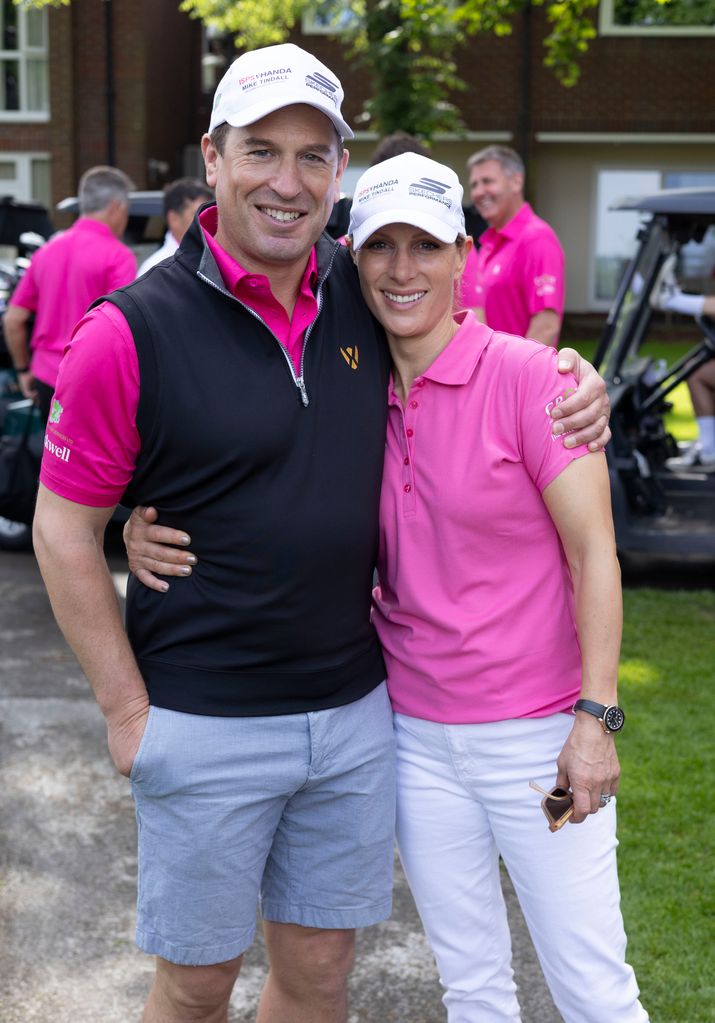 Peter Phillips and sister Zara Tindall at Mike Tindall's golf tournament