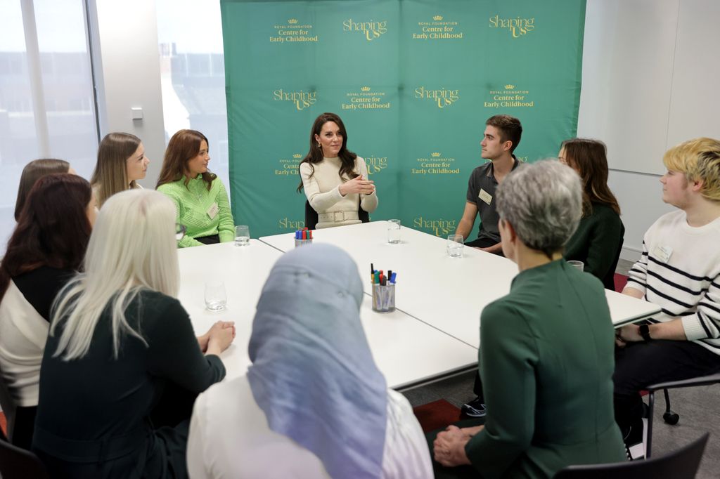 princess kate chatting to group of students 