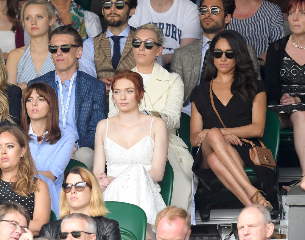  Meghan Markle attends day eight of the Wimbledon Tennis Championships at Wimbledon on July 04, 2016