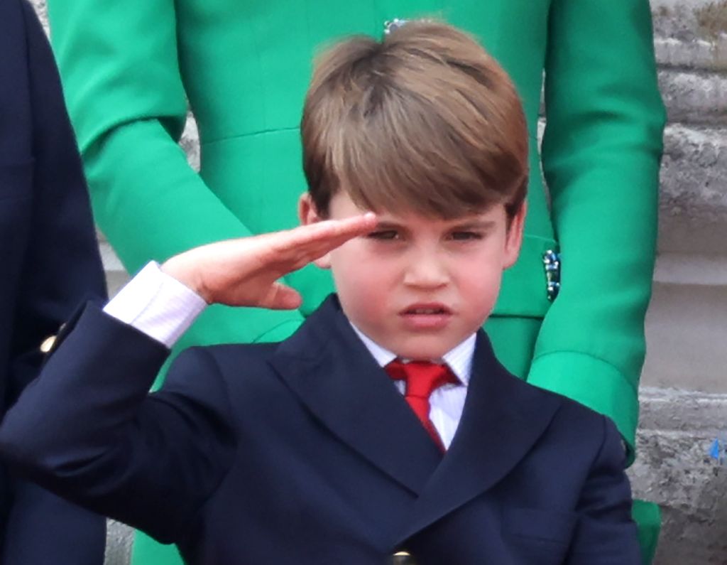 Prince Louis saluting